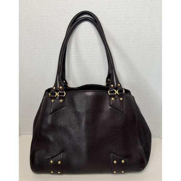 Cole Haan Village SP06 Satchel Bag Very Dark Brown Pebble Leather - Picture 1 of 9